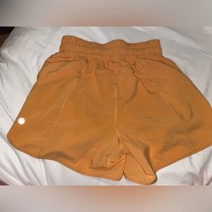 Orange Lululemon Track That 5” Shorts